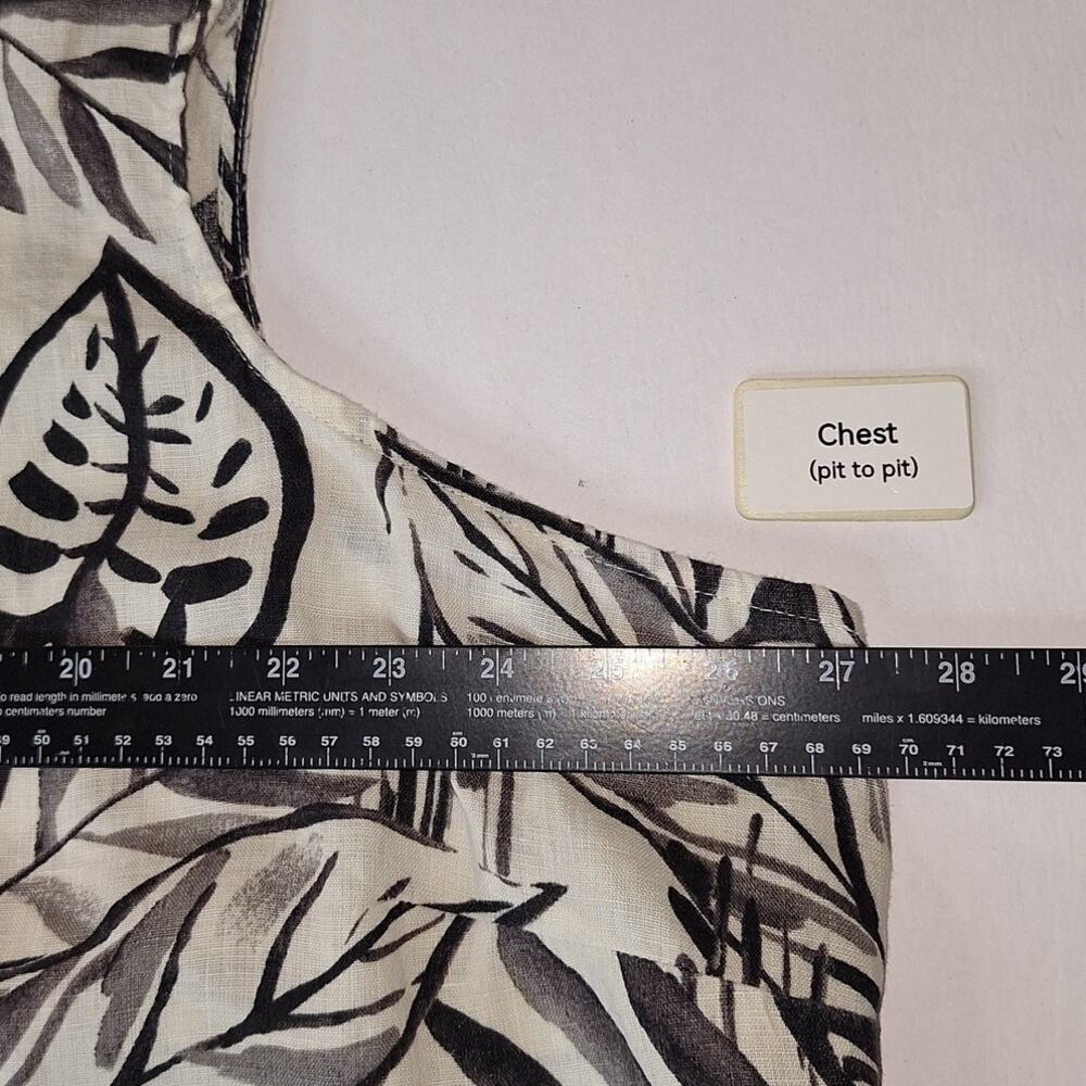 Tahari Linen Dress 3X Khaki Tropical Midi A Line Pockets Sleeveless Resort NWT - Picture 9 of 13